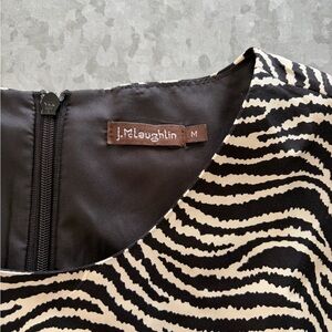 J McLaughlin Zebra Print 100% Silk Dress Size Medium